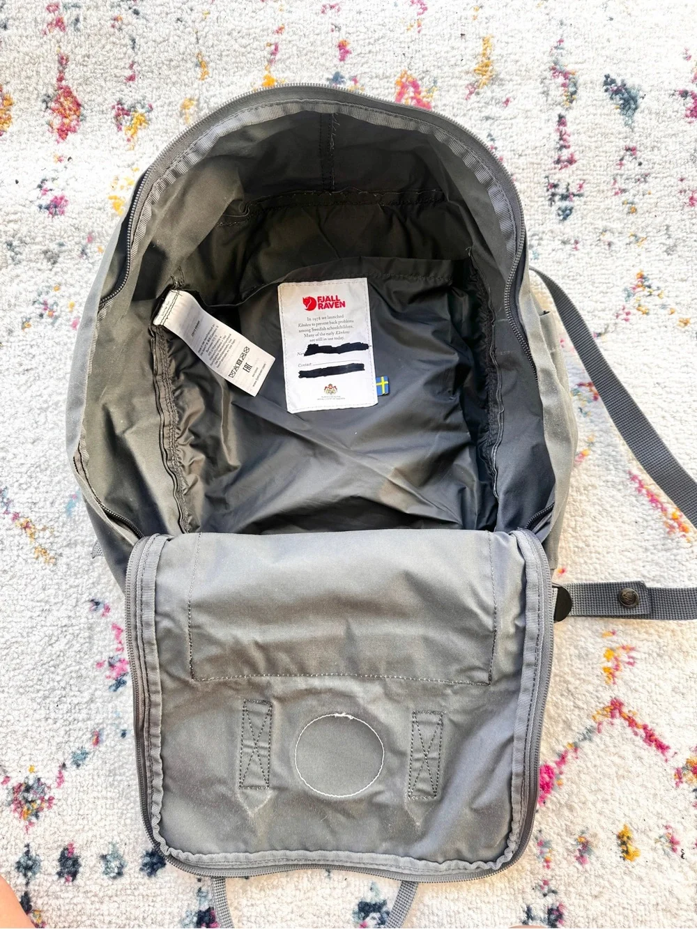 Mini Fjallraven Kånken Backpack - Gray with Red Logo